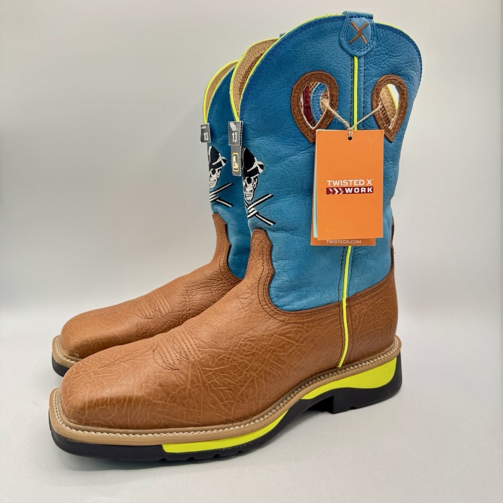 Twisted X Western Work Boots Men's Size 13 M Brown Leather Steel Toe
